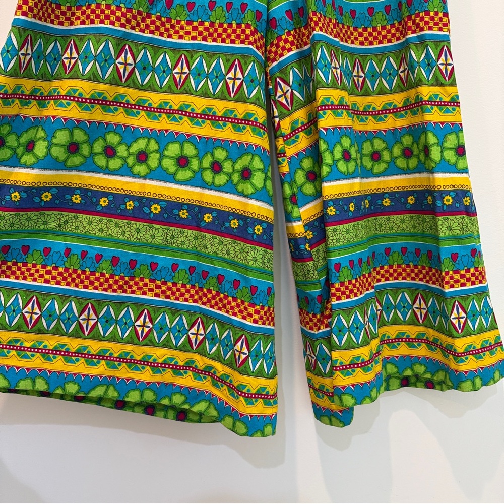 Vintage Patterned Wide-Leg Pants - Picture 2 of 5
